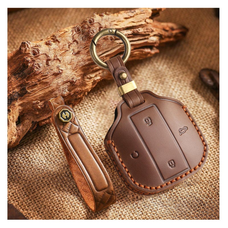 Ysbxitu Key Case Cover Compatible with Chery Jetour Freedom Shanhai T1 Traveller 2024 2025 Remote Control Protective case Durable Car Accessories Replacement Key fob Brown